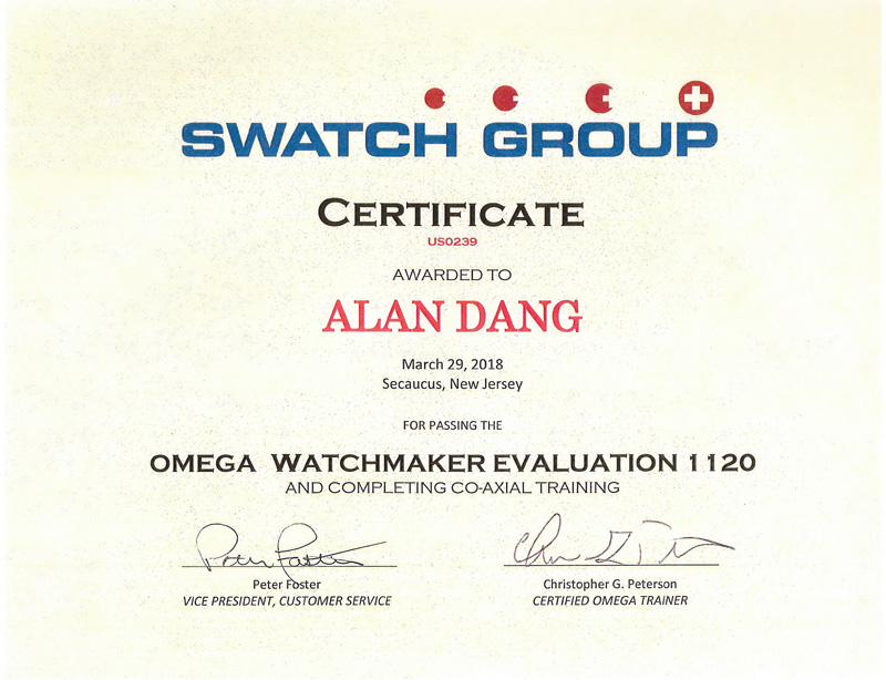 omega certified watch repair